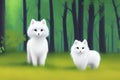 Summer Forest scribe animals cute colorful illustration for children. Ai generated