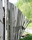 Summer forest walk day sun broken fence Royalty Free Stock Photo