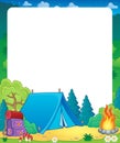Summer frame with camp site theme Royalty Free Stock Photo