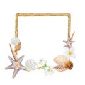 Summer frame with seashell