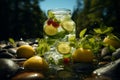 Summer freshness Nature inspired drink, food, water, green, and ice Royalty Free Stock Photo