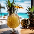 a summer frozen pineapple cocktail