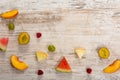 Summer fruit backgroundsummer background of fruit pieces Royalty Free Stock Photo