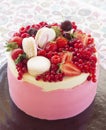 Summer fruit cake with fresh berries Royalty Free Stock Photo