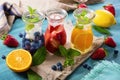 Summer fruit drinks Royalty Free Stock Photo