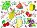 Summer Fruit Fun Doodle Vector Illustration Royalty Free Stock Photo