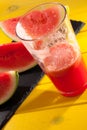 Summer fruit juice drink. Cool refreshing watermelon smoothie.
