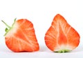 Summer fruit salad ingredients, sliced red strawberries Royalty Free Stock Photo