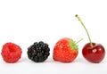 Summer fruit salad ingredients, strawberry, blackberry, cherry Royalty Free Stock Photo