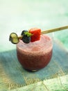 Summer fruit smoothie and brochette