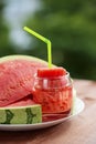 Summer fruit still life, natural watermelon freshness.