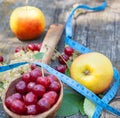 Summer fruit and tape measure Royalty Free Stock Photo