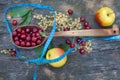 Summer fruit and tape measure Royalty Free Stock Photo