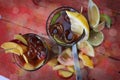 Summer fruit tea with lemon Royalty Free Stock Photo