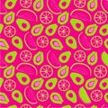Summer Fruit Textured Pattern Seamless Repeat Pattern Vector Royalty Free Stock Photo