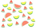 Summer fruits 3D isometric illustration