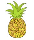 Summer Fruits For Healthy Lifestyle. Pineapple Fruit. Vector Illustration Cartoon Flat Icon Isolated Royalty Free Stock Photo