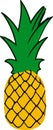 Summer fruits for healthy lifestyle. Pineapple fruit. Vector illustration cartoon flat icon isolated on white. Royalty Free Stock Photo