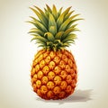 Summer fruits for healthy lifestyle. Pineapple fruit. Vector illustration cartoon flat icon isolated on white Royalty Free Stock Photo