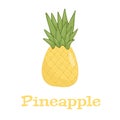 Summer fruits for healthy lifestyle.Pineapple fruit. Vector illustration cartoon flat icon isolated on white background. Royalty Free Stock Photo