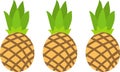 Summer fruits for healthy lifestyle. Pineapple fruit. Vector illustration cartoon flat icon isolated on white. Royalty Free Stock Photo