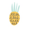 Summer fruits for healthy lifestyle. Pineapple fruit. Vector illustration cartoon flat icon isolated on white. EPS Royalty Free Stock Photo