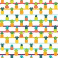 Summer fruits vector hand drawn seamless pattern Royalty Free Stock Photo