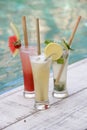 Summer fruity cocktail drinks Royalty Free Stock Photo