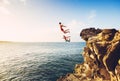 Summer Fun, Cliff Jumping Royalty Free Stock Photo