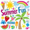 Summer fun doodles (vector) Royalty Free Stock Photo