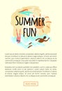 Summer Fun Emblem, Woman Diving, Afro-American Man