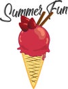 Summer fun ice cream vector illustration