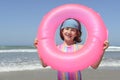 Summer fun portrait: child at the beach