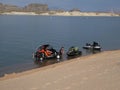 Summer fun on a reservoir in the desert