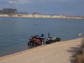 Summer fun on a reservoir in the desert