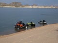 Summer fun on a reservoir in the desert