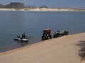 Summer fun on a reservoir in the desert