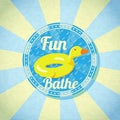 Summer fun sea rubber duck. Vector Royalty Free Stock Photo