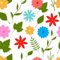 Summer fun seamless flower pattern