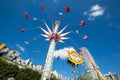 A summer funfair in the Tuileries Gardens, in the center of Par