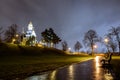 Summer gardens in the winter after the rain Royalty Free Stock Photo