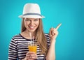Summer girl in hat Royalty Free Stock Photo