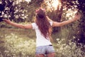 Summer girl wellcome nature Royalty Free Stock Photo