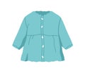 Summer girls blouse. Casual kids clothes with sleeves and button closure. Little childs apparel for warm weather