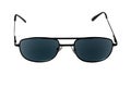 Summer glasses fashion. Close-up of a elegant male black sunglasses isolated on a white background. Macro photograph Royalty Free Stock Photo