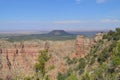 Summer in Grand Canyon: Looking East to Cedar Mountain, Little Colorado River Gorge & Painted Desert from Desert View Watchtower Royalty Free Stock Photo