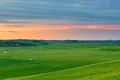 The summer grassland sunset Royalty Free Stock Photo