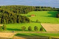 Summer green countryside by sunset light Royalty Free Stock Photo