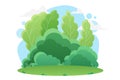 Summer green forest or park nature landscape, bright grass greenery in meadow or lawn