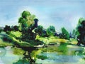 Summer Green landscape Illustration